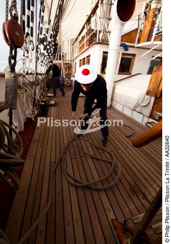 L'Ecole des Mousse à bord du Belem - © Philip Plisson / Plisson La Trinité / AA32640 - Nos reportages photos - Grand voilier