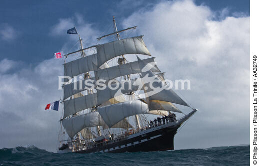 The Belem between Groix and Belle-Ile [AT] - © Philip Plisson / Plisson La Trinité / AA32749 - Photo Galleries - Tall ship / Sailing ship