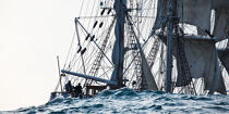 The Belem between Groix and Belle-Ile [AT] © Philip Plisson / Plisson La Trinité / AA32752 - Photo Galleries - Three masts