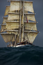 The Belem between Groix and Belle-Ile [AT] © Philip Plisson / Plisson La Trinité / AA32772 - Photo Galleries - Three masts