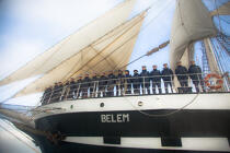 Le Belem entre Groix et Belle-Ile © Philip Plisson / Pêcheur d’Images / AA32786 - Nos reportages photos - Grand voilier