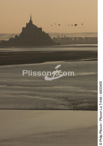 Mont-Saint-Michel bay tidal bore - © Philip Plisson / Plisson La Trinité / AA33405 - Photo Galleries - Wave