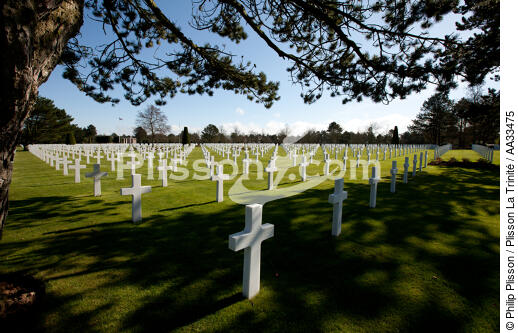 American cemetery, Omaha beach - © Philip Plisson / Plisson La Trinité / AA33475 - Photo Galleries - Religious monument