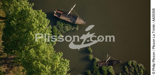 Barge on the Loire - © Philip Plisson / Plisson La Trinité / AA35308 - Photo Galleries - Old gaffer