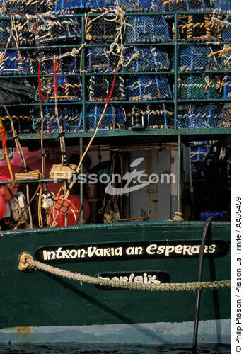 Bateau de pêche dans le port de Roscoff - © Philip Plisson / Plisson La Trinité / AA35459 - Nos reportages photos - Materiel de pêche