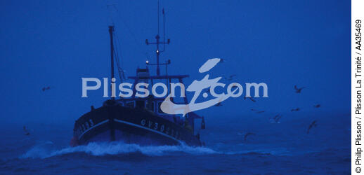Back Fishing Guilvinec - © Philip Plisson / Plisson La Trinité / AA35469 - Photo Galleries - Dawn