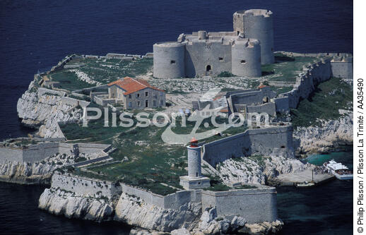 If Castle island and his lighthouse - © Philip Plisson / Plisson La Trinité / AA35490 - Photo Galleries - Ruin