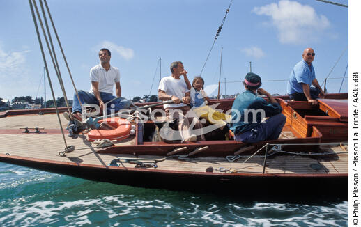 Aboard Pen Duick - © Philip Plisson / Plisson La Trinité / AA35568 - Photo Galleries - Tabarly Eric