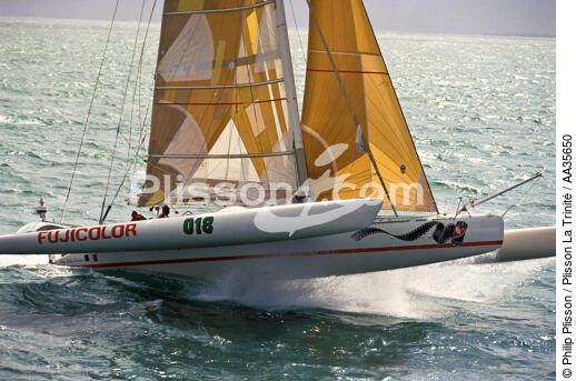 Fujicolor - © Philip Plisson / Plisson La Trinité / AA35650 - Nos reportages photos - Trimaran de course