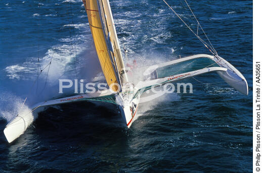 Fujicolor - © Philip Plisson / Plisson La Trinité / AA35651 - Nos reportages photos - Trimaran de course