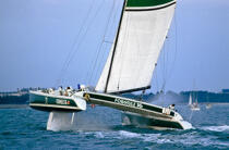 The catamaran Formule Tag © Philip Plisson / Plisson La Trinité / AA35654 - Photo Galleries - Racing multihull