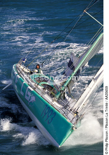Gerry Roufs on LG Group - © Philip Plisson / Plisson La Trinité / AA35659 - Photo Galleries - Maxi-monohull Racing Yacht