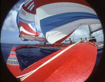 On board the proa Lestra Sport © Philip Plisson / Plisson La Trinité / AA35686 - Photo Galleries - Nautical terms