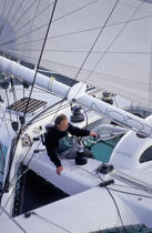 Claude Develay on Nootka © Philip Plisson / Plisson La Trinité / AA35691 - Photo Galleries - Nautical terms
