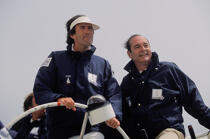Marc Pajot and Jacques Chirac on the america class Ville de Paris © Philip Plisson / Pêcheur d’Images / AA35692 - Photo Galleries - Personality