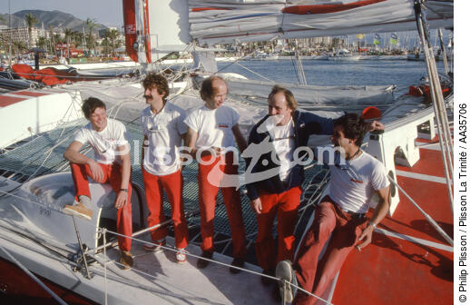 Le team du catamaran Royal - © Philip Plisson / Plisson La Trinité / AA35706 - Nos reportages photos - Terme marin