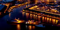 Le port de Lorient de nuit © Philip Plisson / Plisson La Trinité / AA35911 - Nos reportages photos - Nuit