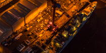 Le port de Lorient de nuit © Philip Plisson / Pêcheur d’Images / AA35918 - Nos reportages photos - Moment de la journée