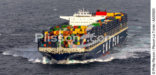 The container ship Marco Polo - © Philip Plisson / Plisson La Trinité / AA35920 - Photo Galleries - Containerships, the excess