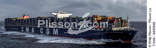 The container door Marco Polo - © Philip Plisson / Plisson La Trinité / AA35948 - Photo Galleries - Containership