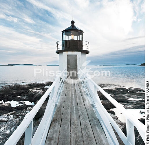 Marshal Point lighhouse - © Philip Plisson / Plisson La Trinité / AA36588 - Nos reportages photos - Maine