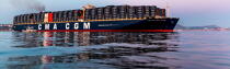 CMA CGM Jules Verne © Philip Plisson / Plisson La Trinité / AA36636 - Nos reportages photos - Transport maritime