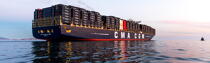 CMA CGM Jules Verne © Philip Plisson / Plisson La Trinité / AA36638 - Nos reportages photos - Transport maritime