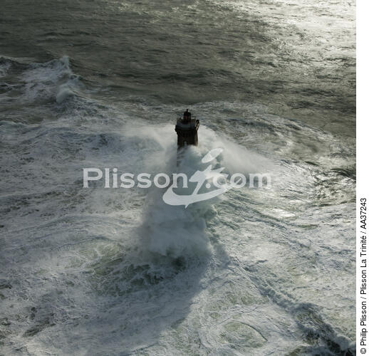 Petra Storm on La Vieille lighthouse - © Philip Plisson / Plisson La Trinité / AA37243 - Photo Galleries - Wave