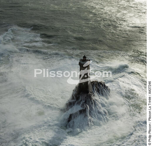 Petra Storm on La Vieille lighthouse - © Philip Plisson / Plisson La Trinité / AA37246 - Photo Galleries - Finistère