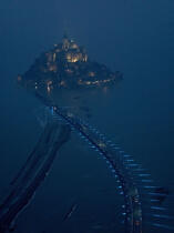 © Philip Plisson / Plisson La Trinité / AA38322 The Mont Saint-Michel by night - Photo Galleries - France
