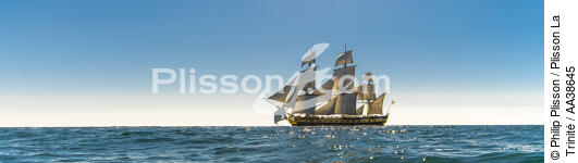 L'Hermione en navigation - © Philip Plisson / Plisson La Trinité / AA38645 - Nos reportages photos - Bateau