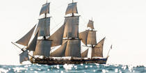 © Philip Plisson / Pêcheur d’Images / AA38669 L'Hermione en navigation - Nos reportages photos - Grand voilier