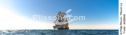 L'Hermione at sea - © Philip Plisson / Plisson La Trinité / AA38646 - Photo Galleries - Tall ship / Sailing ship