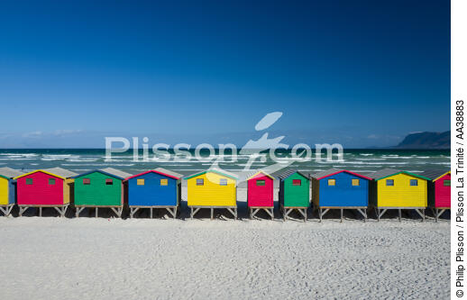 Muizenberg beach - © Philip Plisson / Plisson La Trinité / AA38883 - Photo Galleries - Beach cabin
