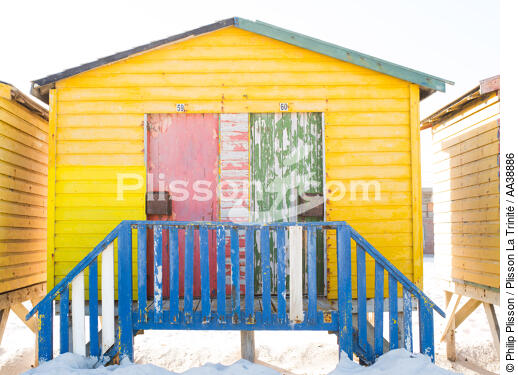 Muizenberg beach - © Philip Plisson / Plisson La Trinité / AA38886 - Nos reportages photos - Cabine de plage
