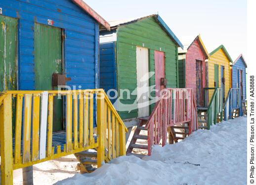 Muizenberg beach - © Philip Plisson / Plisson La Trinité / AA38888 - Photo Galleries - Beach cabin