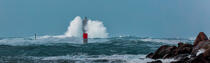 © Philip Plisson / Plisson La Trinité / AA39415 Le Four lighthouse, 2017 Zeus storm - Photo Galleries - Maritime Signals