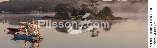L'île de Cuhan sur la rivière de Crac'h - © Philip Plisson / Plisson La Trinité / AA39622 - Nos reportages photos - Ville [56]