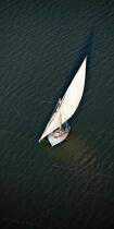 Sur le lac Burullus - Egypte © Philip Plisson / Pêcheur d’Images / AA39818 - Nos reportages photos - Voile tradition