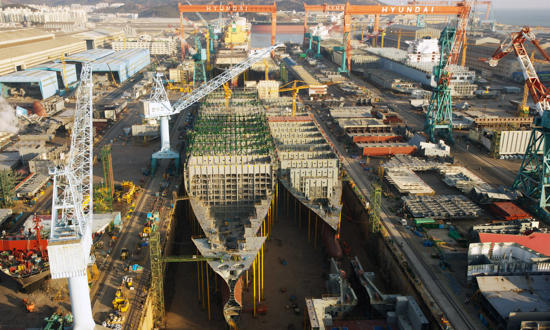 Pêcheur d'Images report photo - Hyundai Shipyard, the largest shipyard in the world, South Korea
